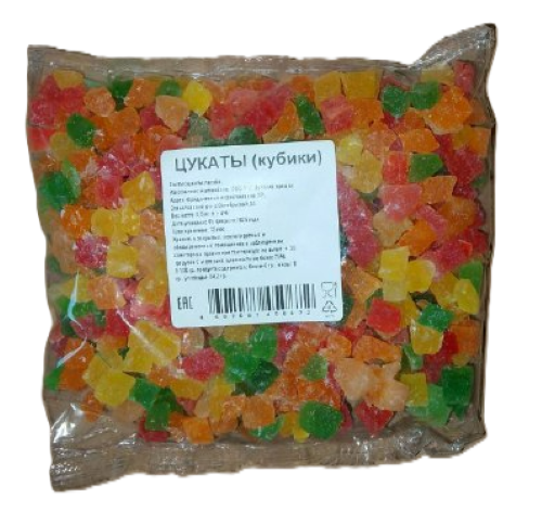 Цукаты (кубики) 500г, Крепкий орешек ООО