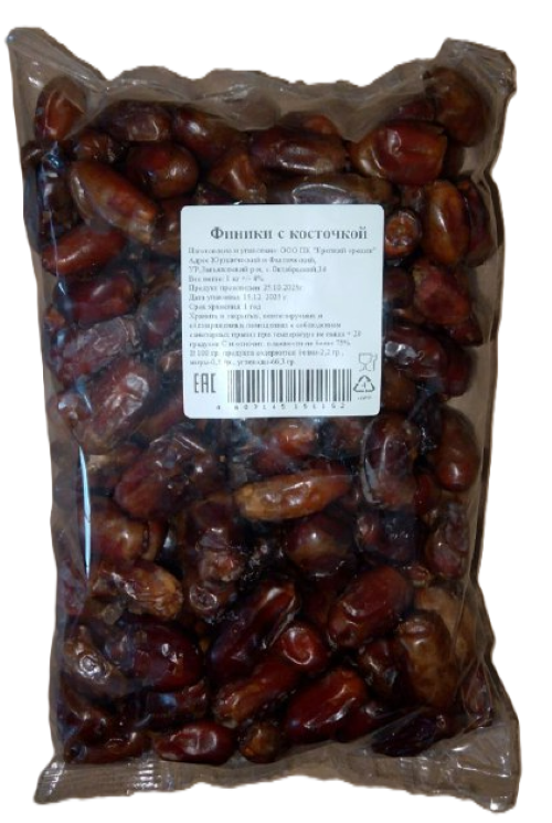Финики с косточкой 1кг фасов. Крепкий орешек ПК ООО (производитель)