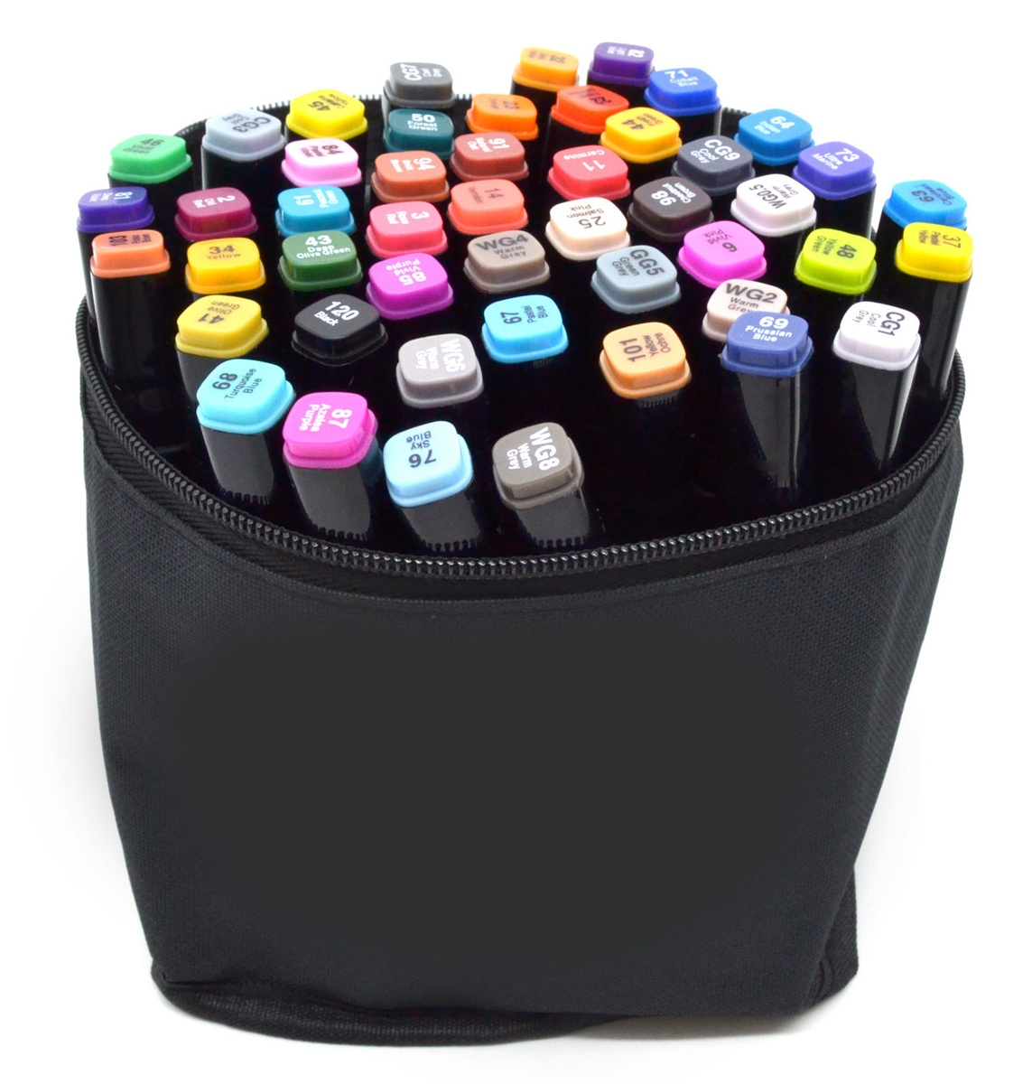 Набор скетчмаркеров цветных двусторонних, 48 цветов, упаковка сумка на молнии