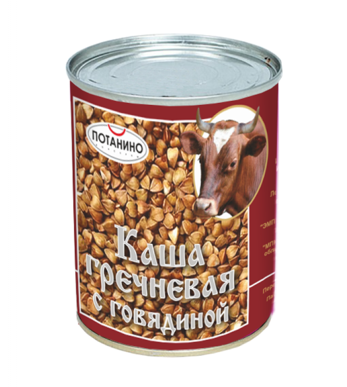 Каша гречневая с говяд. 338г жб СТО Потанино