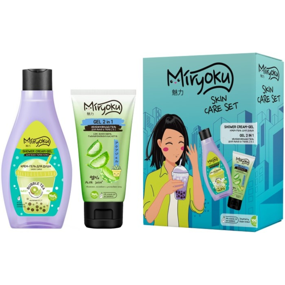 Подарочный набор MIRYOKU SKIN CARE SET (крем гель для душа 300 мл, гель для лица и тела 150 мл)