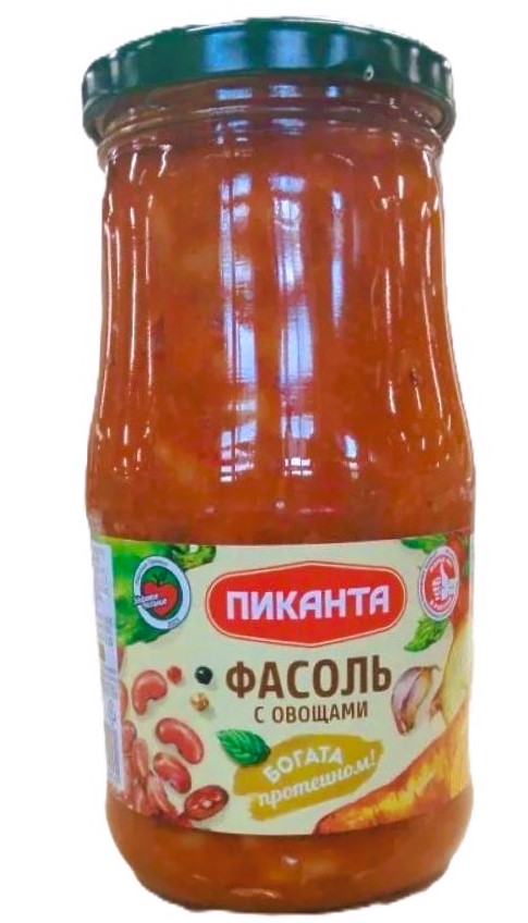 Фасоль с овощами 530 гр Пиканта, СТб