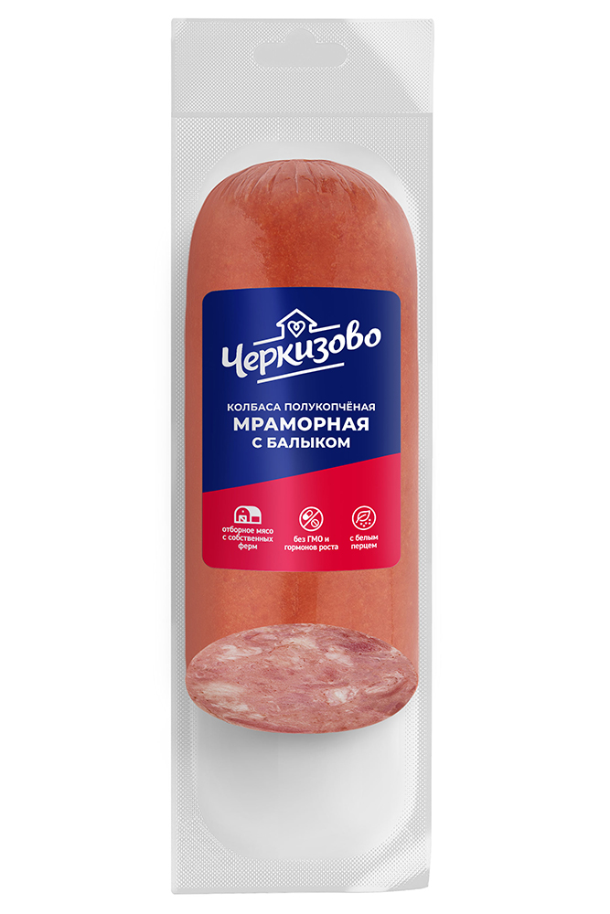 Колбаса п/к Мраморная с балыком ТМ Черкизово. срез.в/у 300гр.