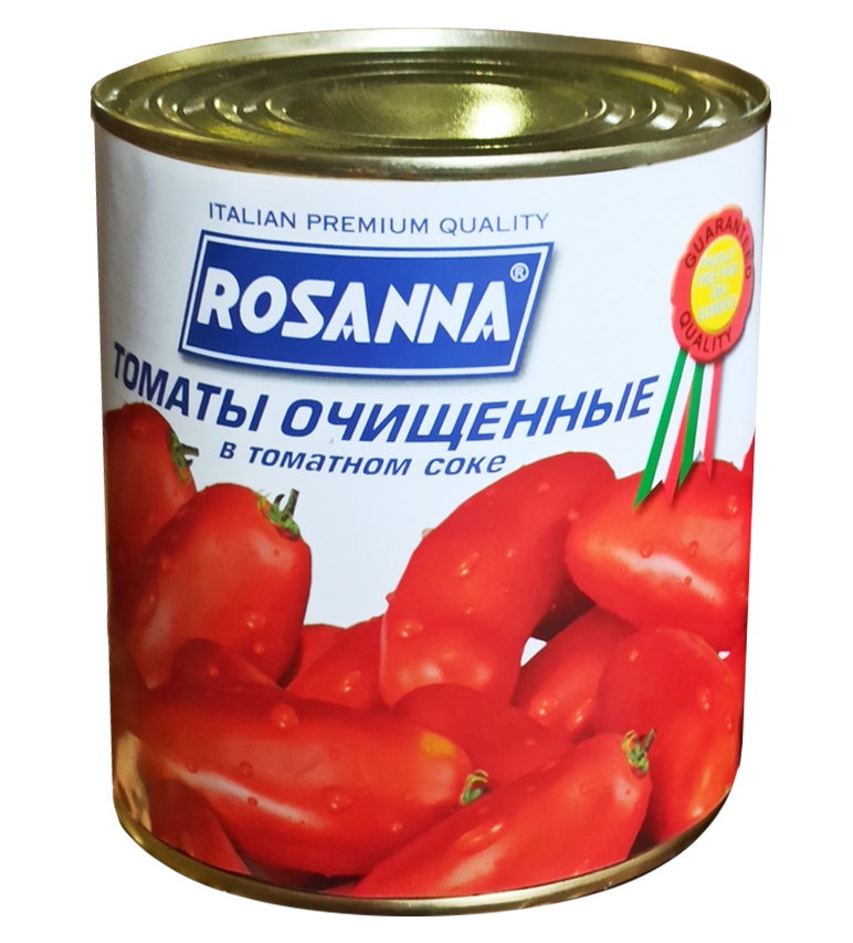 Томаты очищенные в томатном соке "Rosanna" 800 г ж/б "Русконсерв"ООО