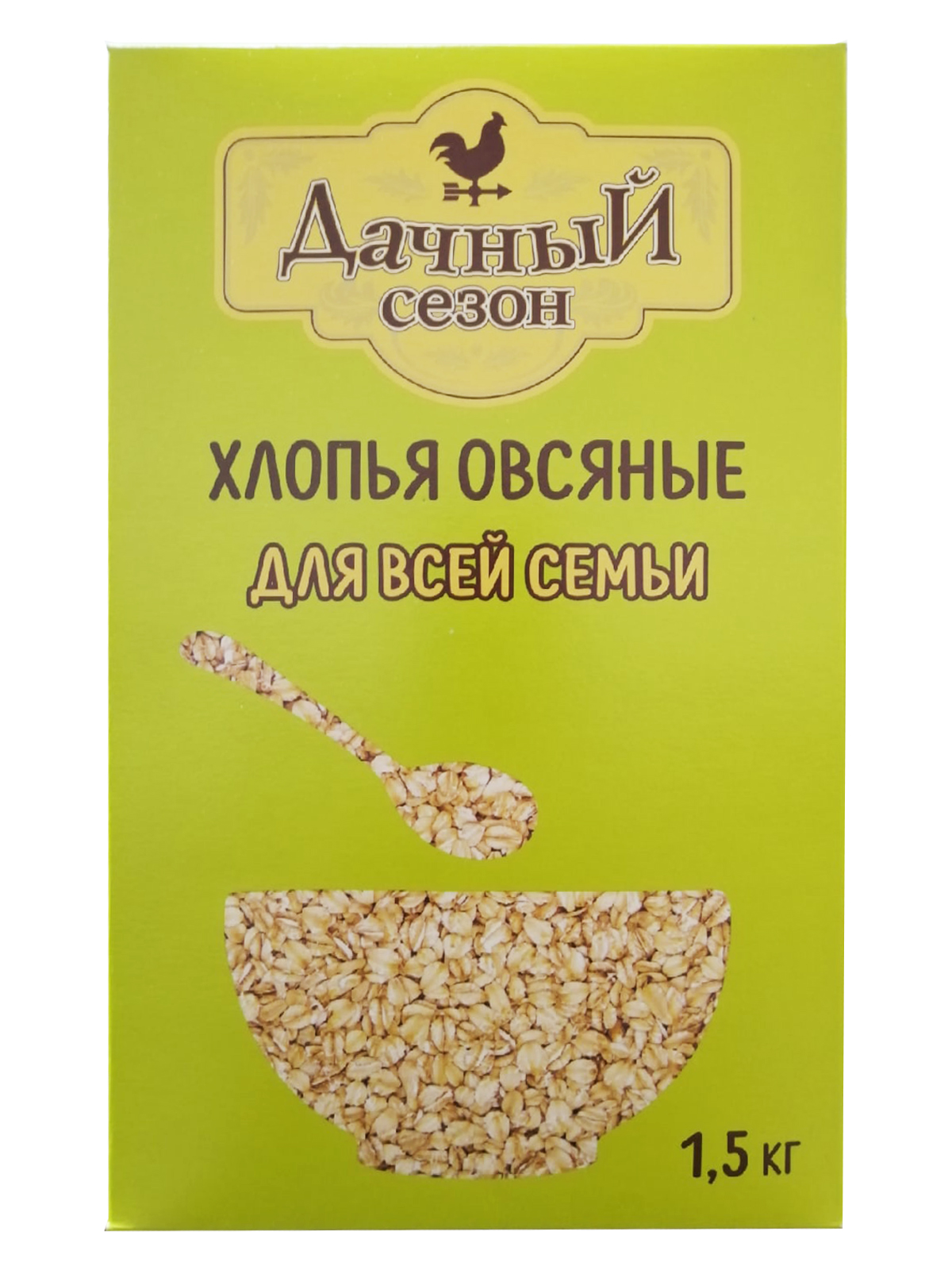 Каталог Хлопья овсяные «Дачный сезон» 1,5кг коробка "Русский Продукт" АО