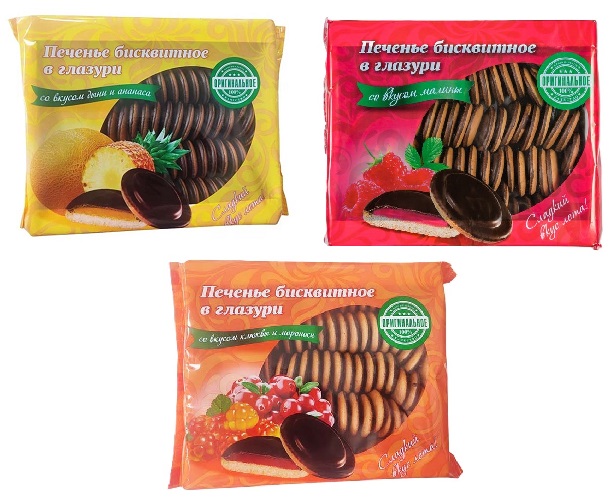 Печенье бисквитное в глазури с начинкой 0,6кг ТД КИКО