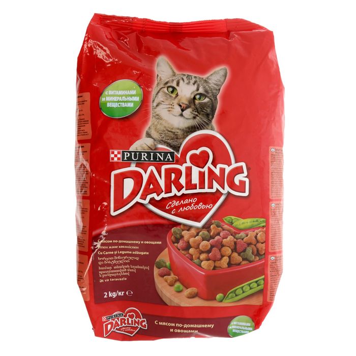 Корм DARLING Сухой для кошек Мясо Овощи 2кг