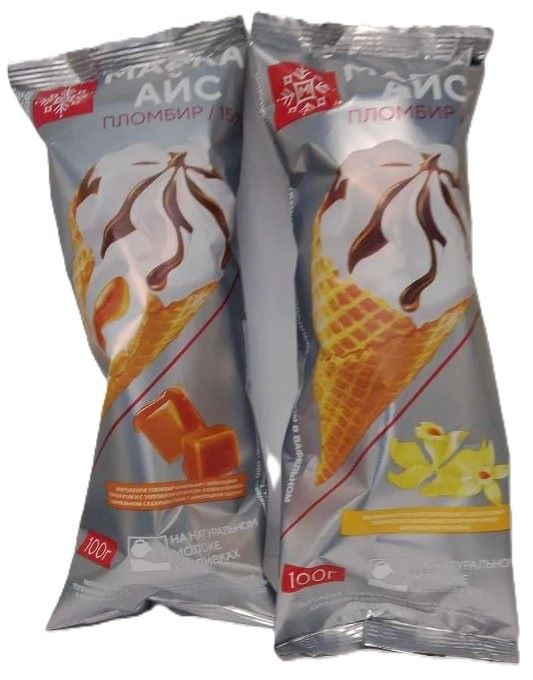 Мороженое рожок МАРКА АЙС пломбир МДЖ 15% , 100г, БЗМЖ ООО Морозофф