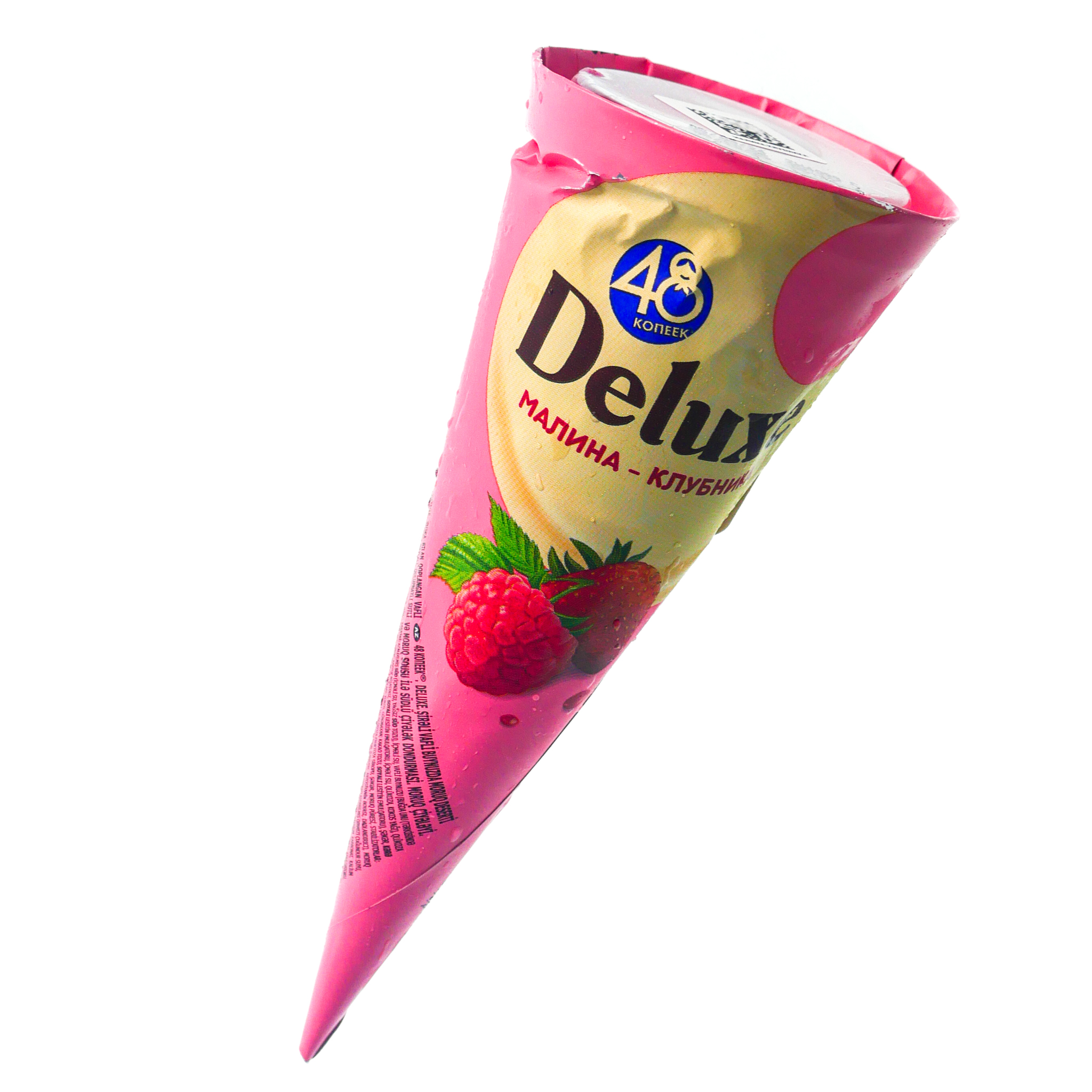 Мороженое Pожок клубника малина "Deluxe" МДЖ 6,5% 78г, БЗМЖ
