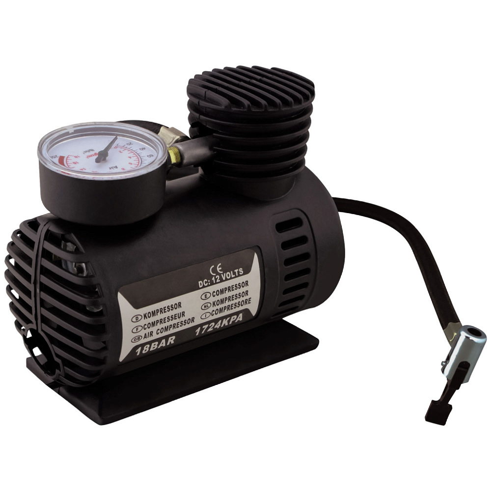 Автомобильный компрессор 2206 013 с пьезометром корпус пластиковый (от прикуривателя, 12 В, 30 л/мин