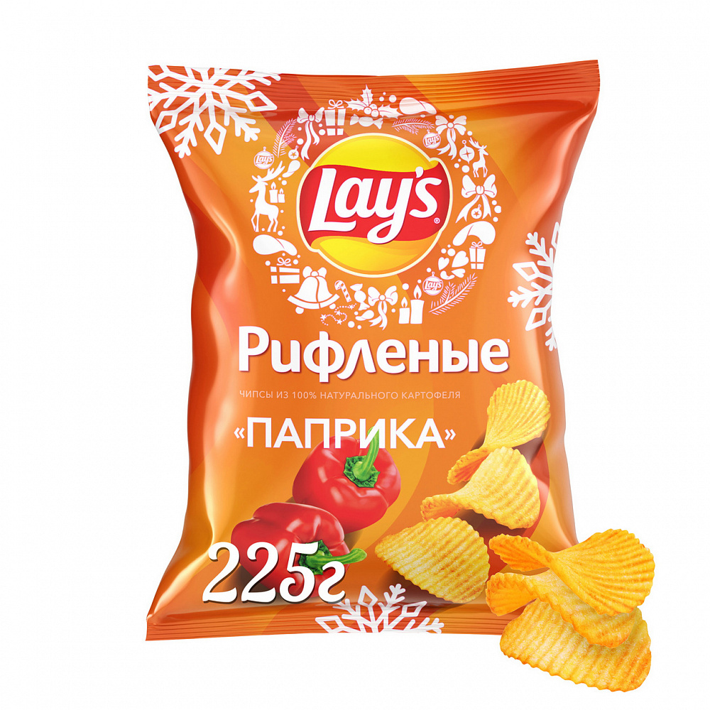 Каталог Чипсы Лейз Рифл Паприка 225г